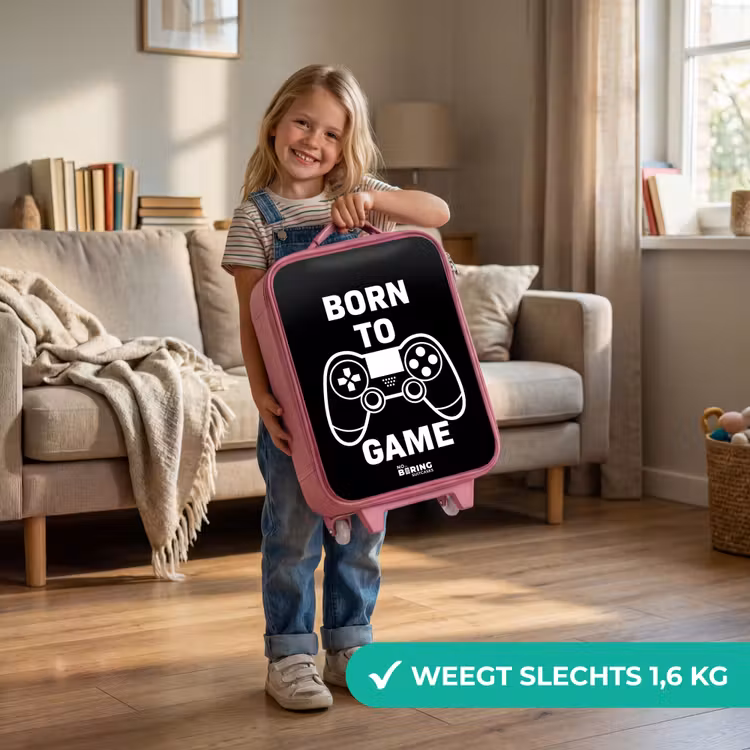 Born to game met controller Kinderkoffer - Roze klein -sfeer2_NL