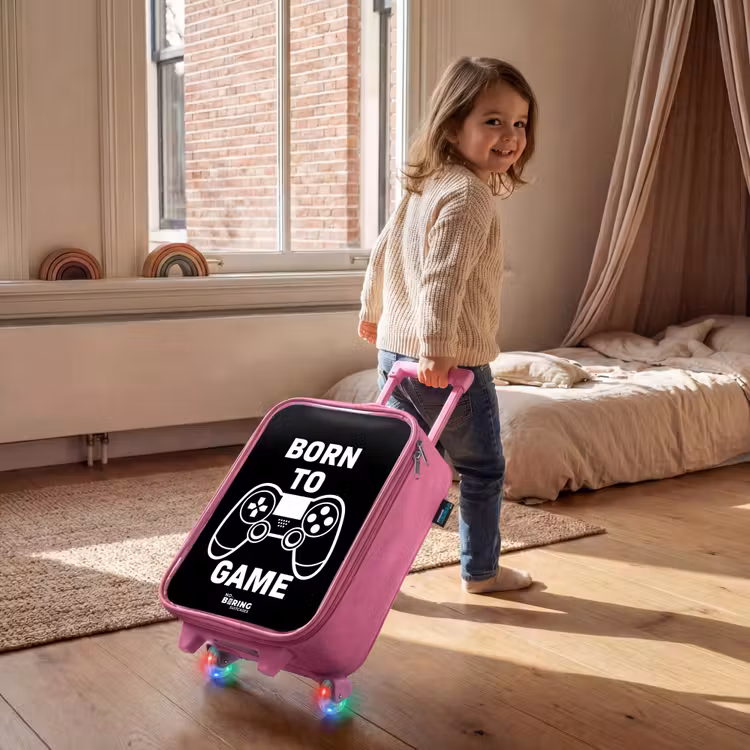 Born to game met controller Kinderkoffer - Roze klein -sfeer1