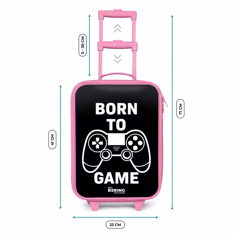 Born to game met controller Kinderkoffer - Roze klein -productfoto_formaten