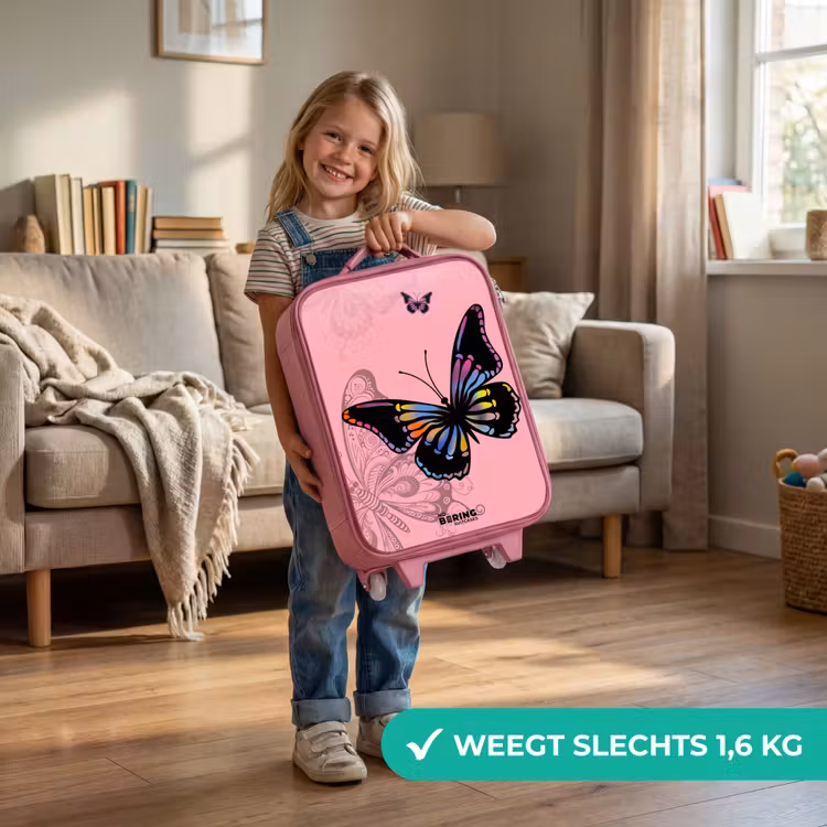 Bubblegum butterfly Kinderkoffer - Roze klein -sfeer2_NL