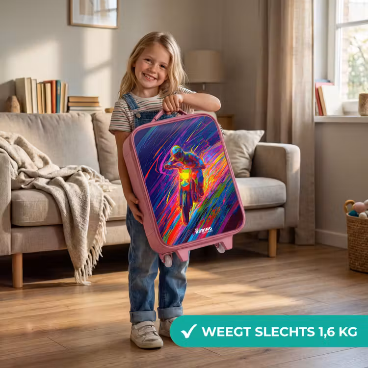 Crossmotor - Neonkleuren - Lijnen - Helm Kinderkoffer - Roze klein -sfeer2_NL