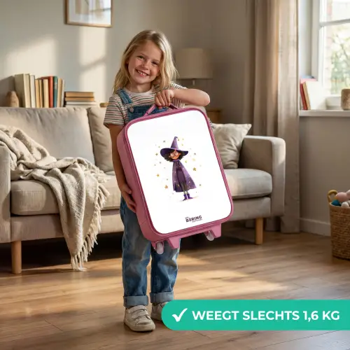 De paarse tovenaarsmantel Kinderkoffer - Roze klein -sfeer2_NL