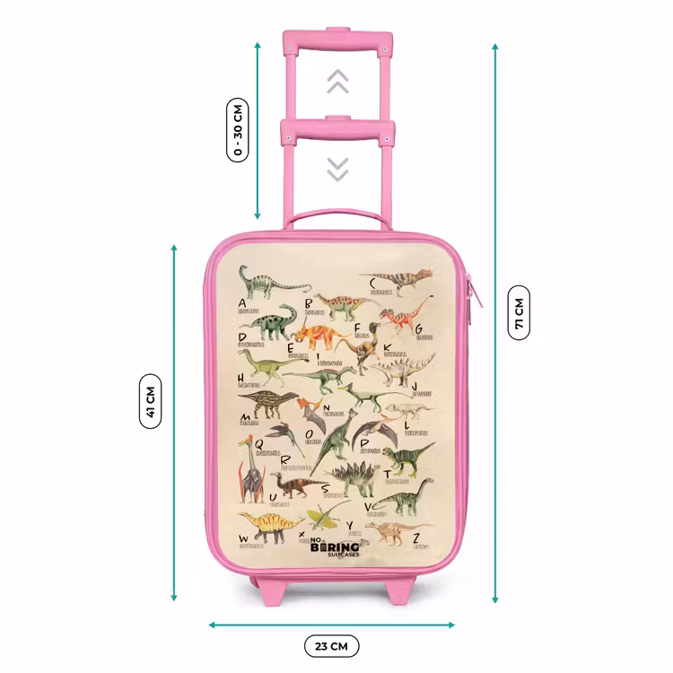 Dino alfabet Kinderkoffer - Roze klein -productfoto_formaten