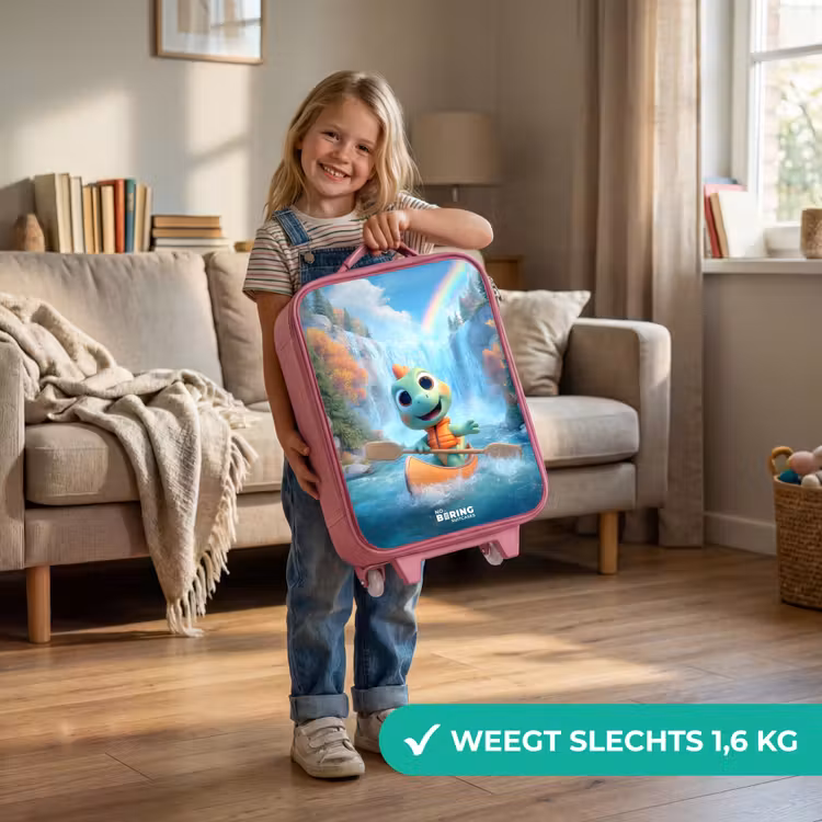 Dino - Natuur - Waterval Kinderkoffer - Roze klein -sfeer2_NL