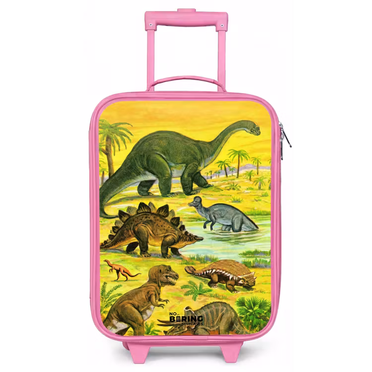 Dino's bij het water Kinderkoffer - Roze klein -zz3dotto