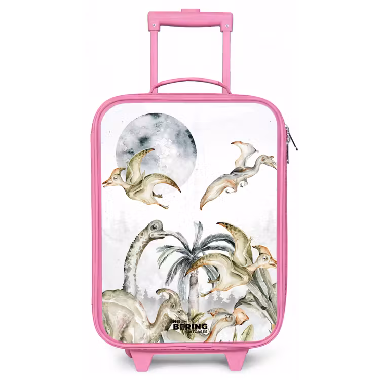Dino's in de jungle Kinderkoffer - Roze klein -zz3dotto