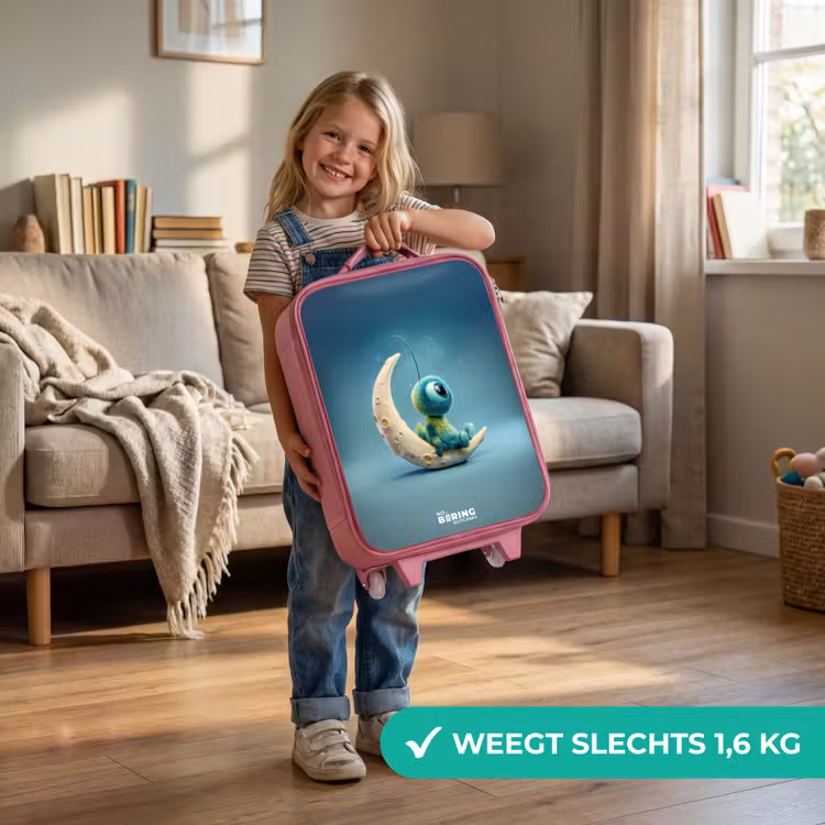 Dromerig Wezentje op de Maan Kinderkoffer - Roze klein -sfeer2_NL