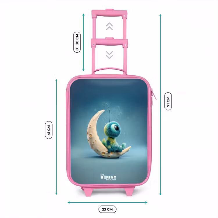 Dromerig Wezentje op de Maan Kinderkoffer - Roze klein -productfoto_formaten