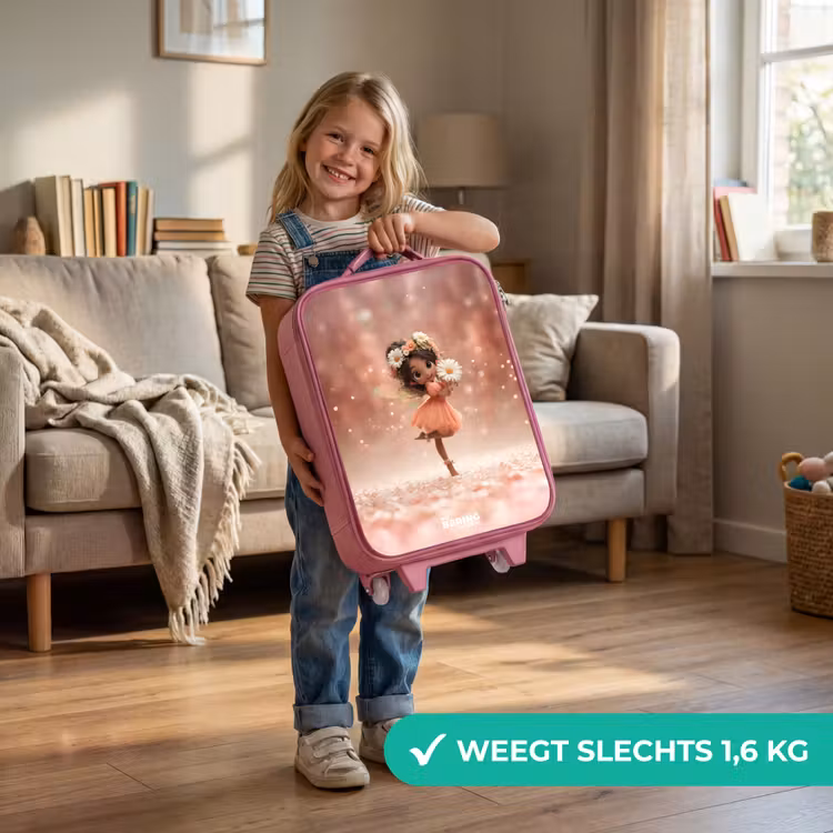 Fee met madeliefjes Kinderkoffer - Roze klein -sfeer2_NL