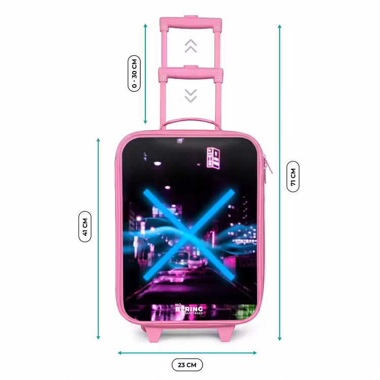 Felblauw kruis boven een nachtelijke straat Kinderkoffer - Roze klein -productfoto_formaten