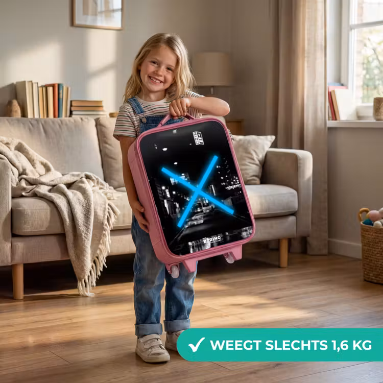 Felblauwe kruis in een nachtelijke scène Kinderkoffer - Roze klein -sfeer2_NL