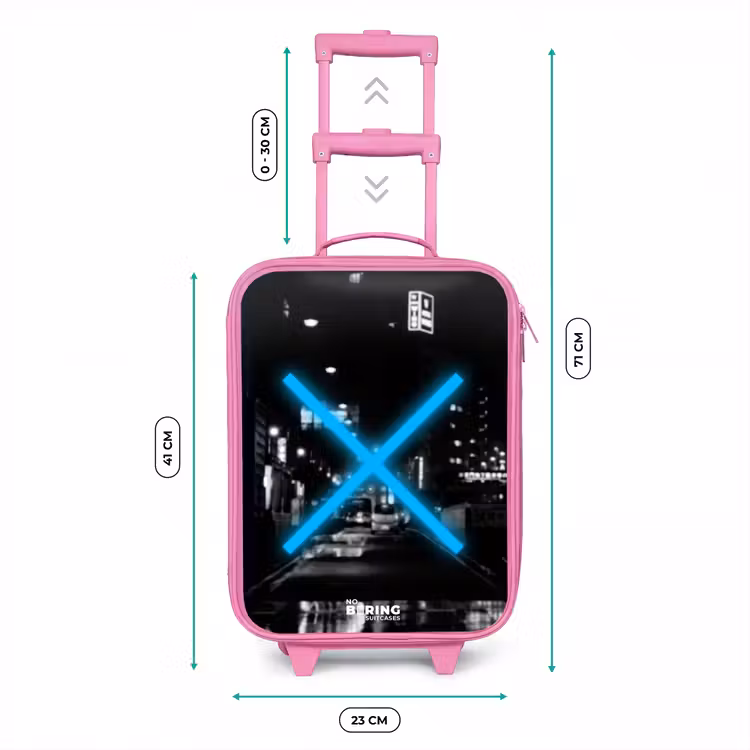 Felblauwe kruis in een nachtelijke scène Kinderkoffer - Roze klein -productfoto_formaten