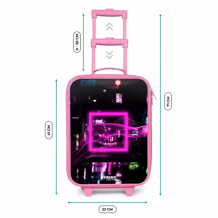 Felroze vierkant boven een natte straat Kinderkoffer - Roze klein -productfoto_formaten
