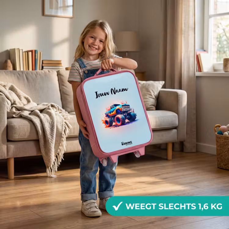 Fierce Wheels Kinderkoffer - Roze klein -sfeer2_NL