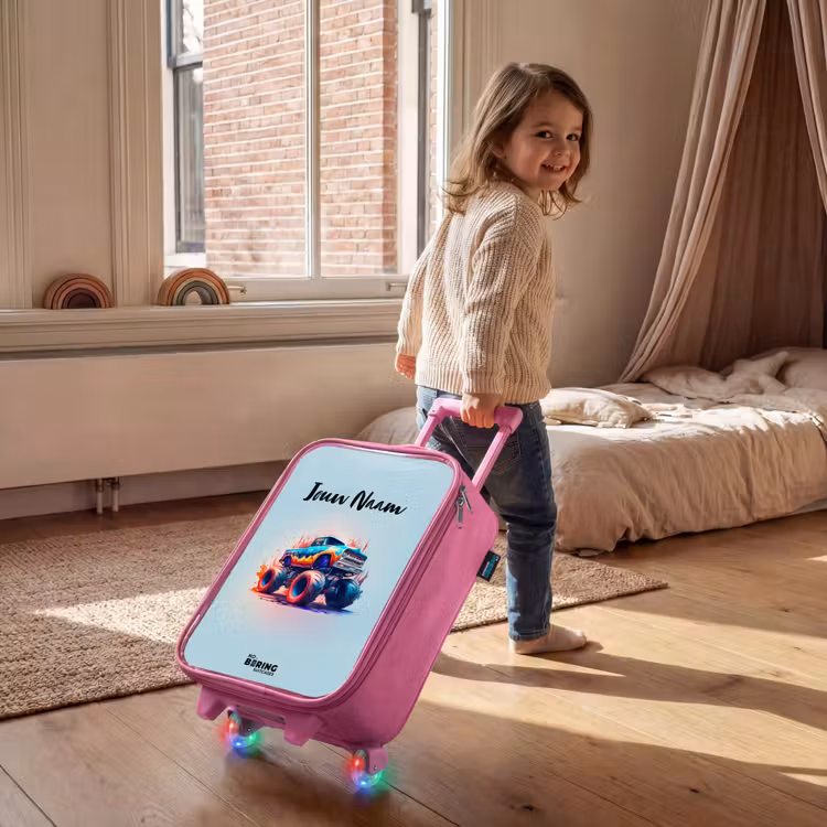 Fierce Wheels Kinderkoffer - Roze klein -sfeer1