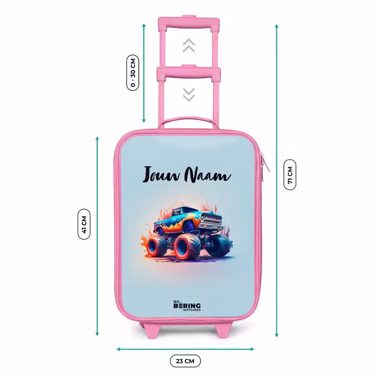 Fierce Wheels Kinderkoffer - Roze klein -productfoto_formaten