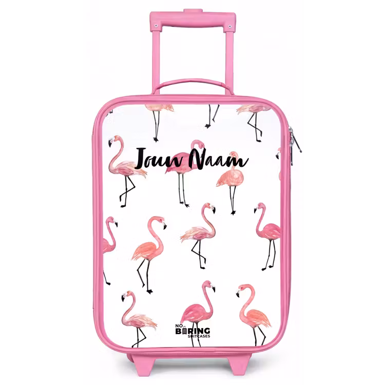 Flamingo feestje Kinderkoffer - Roze klein -zz3dotto