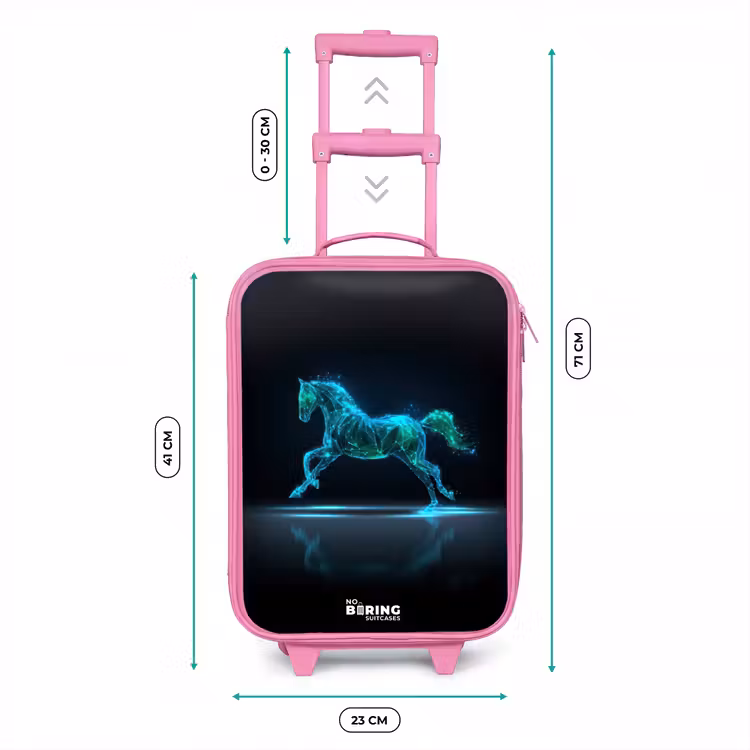 Futuristisch galopperend paard Kinderkoffer - Roze klein -productfoto_formaten