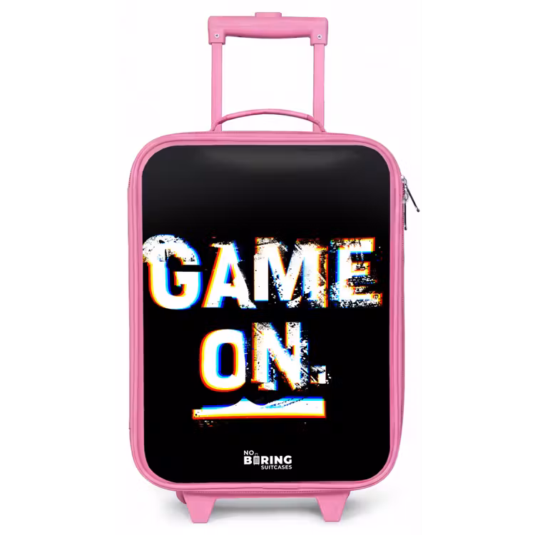 Game on in zwart wit Kinderkoffer - Roze klein -zz3dotto