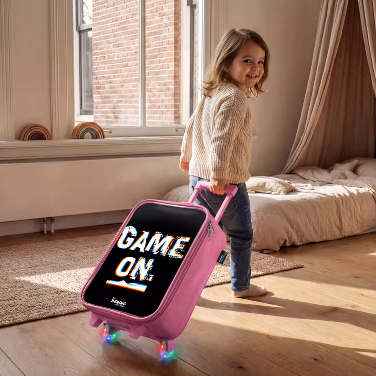 Game on in zwart wit Kinderkoffer - Roze klein -sfeer1