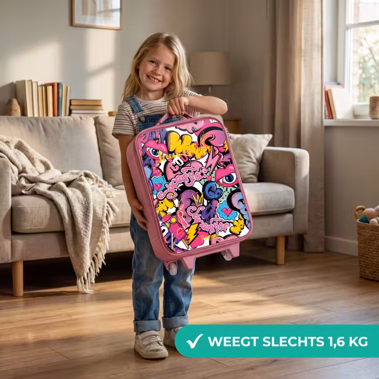 Girly graffiti Kinderkoffer - Roze klein -sfeer2_NL