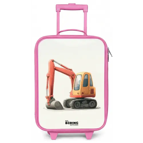 Graafmachine - Getekend - Oranje Kinderkoffer - Roze klein -zz3dotto