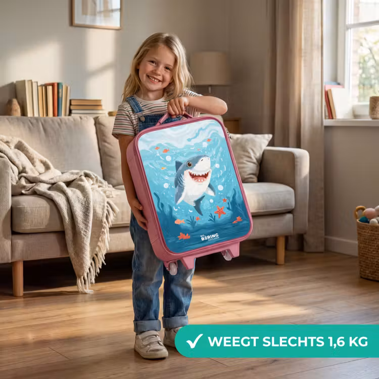 Haai - Water - Zee Kinderkoffer - Roze klein -sfeer2_NL