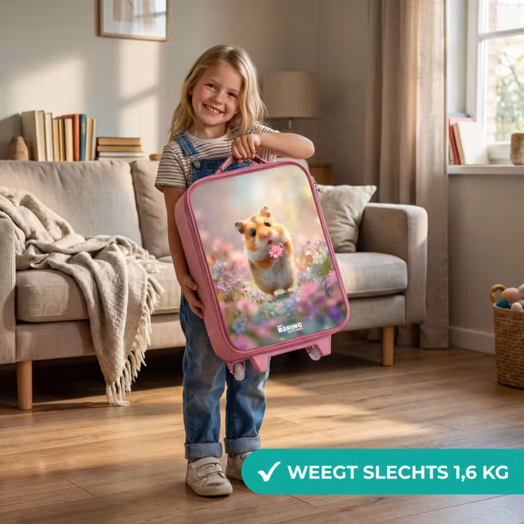 Hamster - Bloem - Natuur - Dier Kinderkoffer - Roze klein -sfeer2_NL