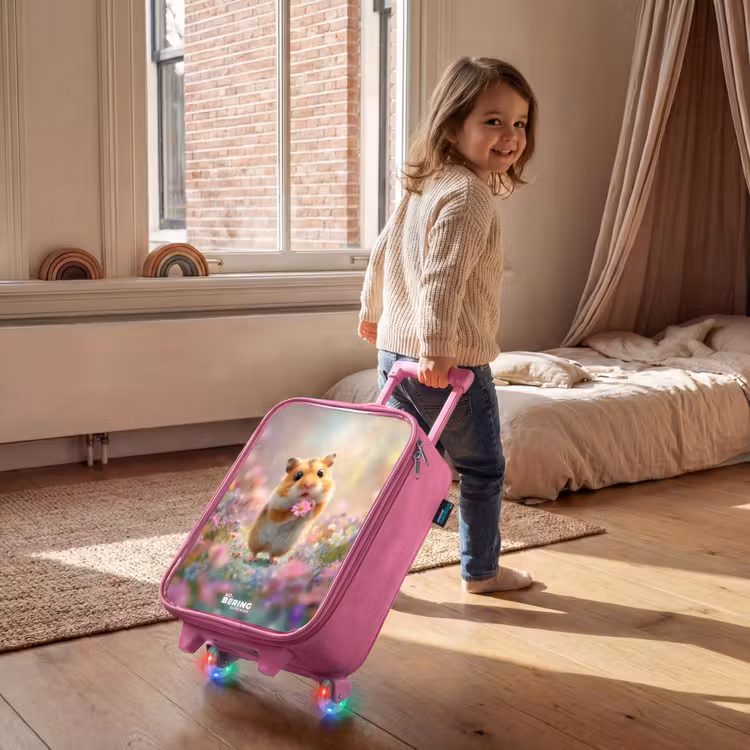 Hamster - Bloem - Natuur - Dier Kinderkoffer - Roze klein -sfeer1