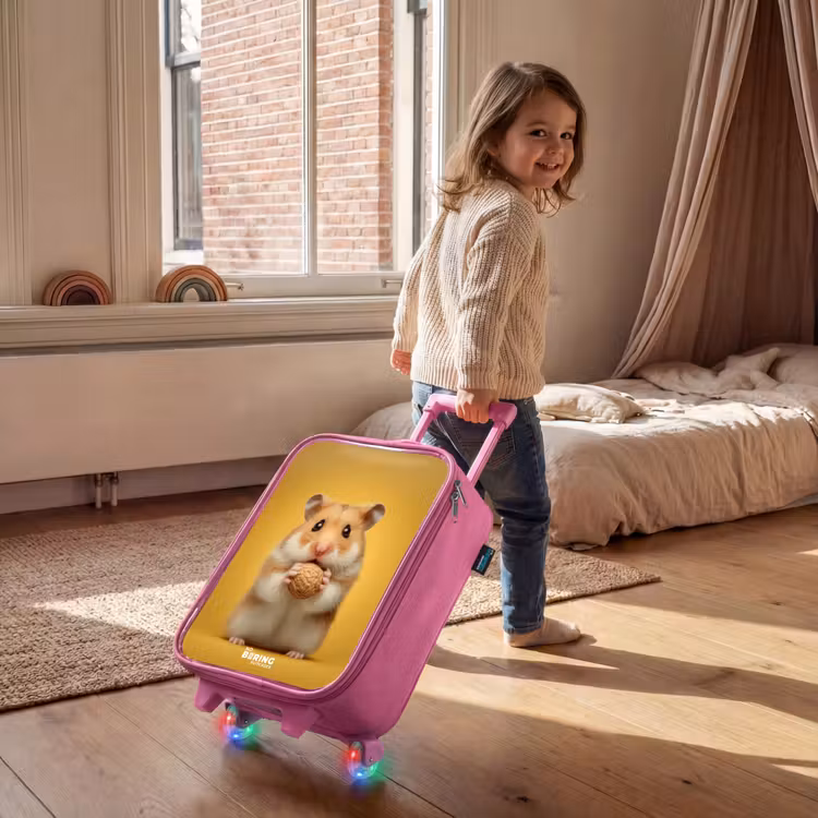 Hamster - Walnoot - Dier Kinderkoffer - Roze klein -sfeer1
