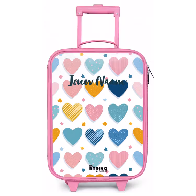 Hartenpatroon Kinderkoffer - Roze klein -zz3dotto