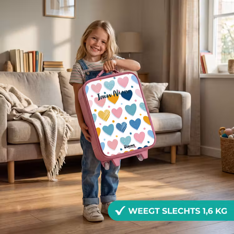 Hartenpatroon Kinderkoffer - Roze klein -sfeer2_NL
