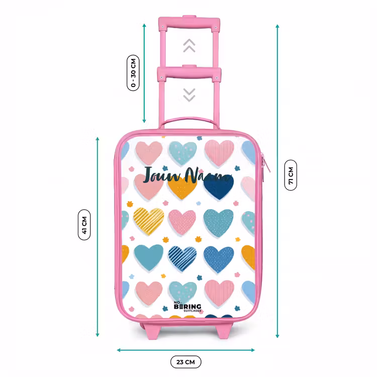 Hartenpatroon Kinderkoffer - Roze klein -productfoto_formaten