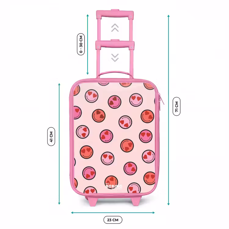 Hartje - Smiley - Patroon Kinderkoffer - Roze klein -productfoto_formaten