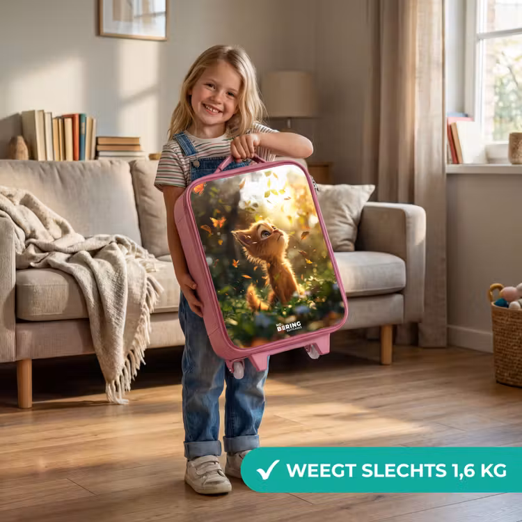 Hendrik herfstkatje Kinderkoffer - Roze klein -sfeer2_NL