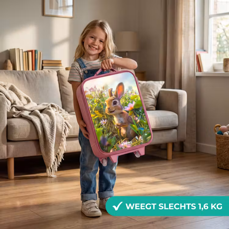Kareltje konijn Kinderkoffer - Roze klein -sfeer2_NL