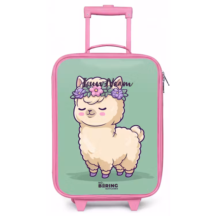 Kawai - Alpaca - Groen Kinderkoffer - Roze klein -zz3dotto