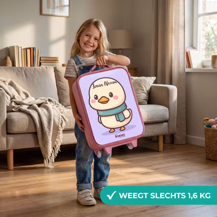 Kawai - Eend - Sjaal Kinderkoffer - Roze klein -sfeer2_NL