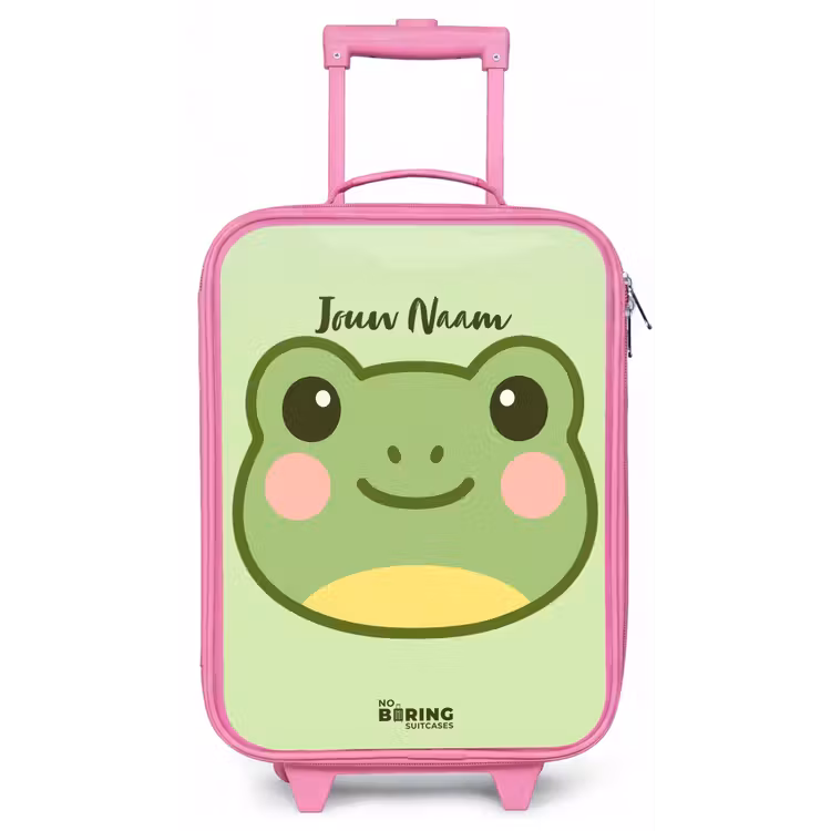 Kawai - Kikker - Groen Kinderkoffer - Roze klein -zz3dotto