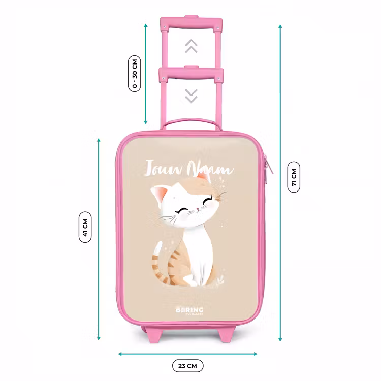 Kitten in de kleuren beige en wit Kinderkoffer - Roze klein -productfoto_formaten