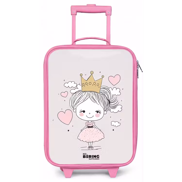 Kleine prinses met hartjes Kinderkoffer - Roze klein -zz3dotto
