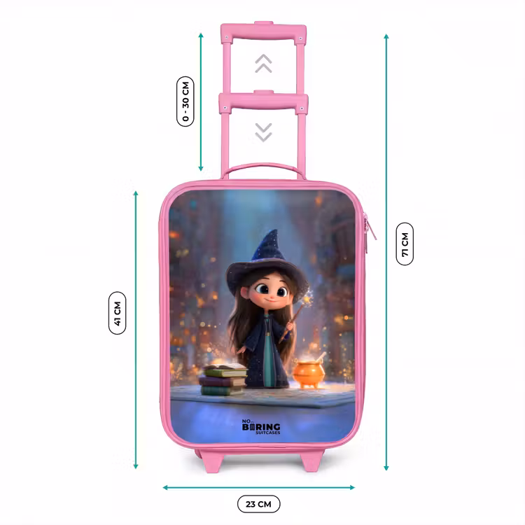 Kleine tovernares in bibliotheek Kinderkoffer - Roze klein -productfoto_formaten