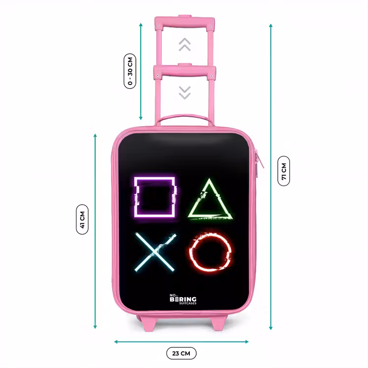 Knoppen van een gameconsole Kinderkoffer - Roze klein -productfoto_formaten
