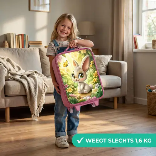 Konijn - Zonlicht - Sprookjesachtig - Vlinder Kinderkoffer - Roze klein -sfeer2_NL