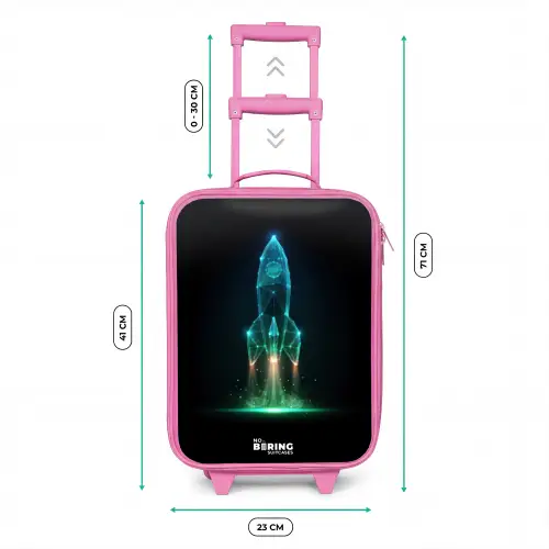 Lancerende raket in neonstijl Kinderkoffer - Roze klein -productfoto_formaten
