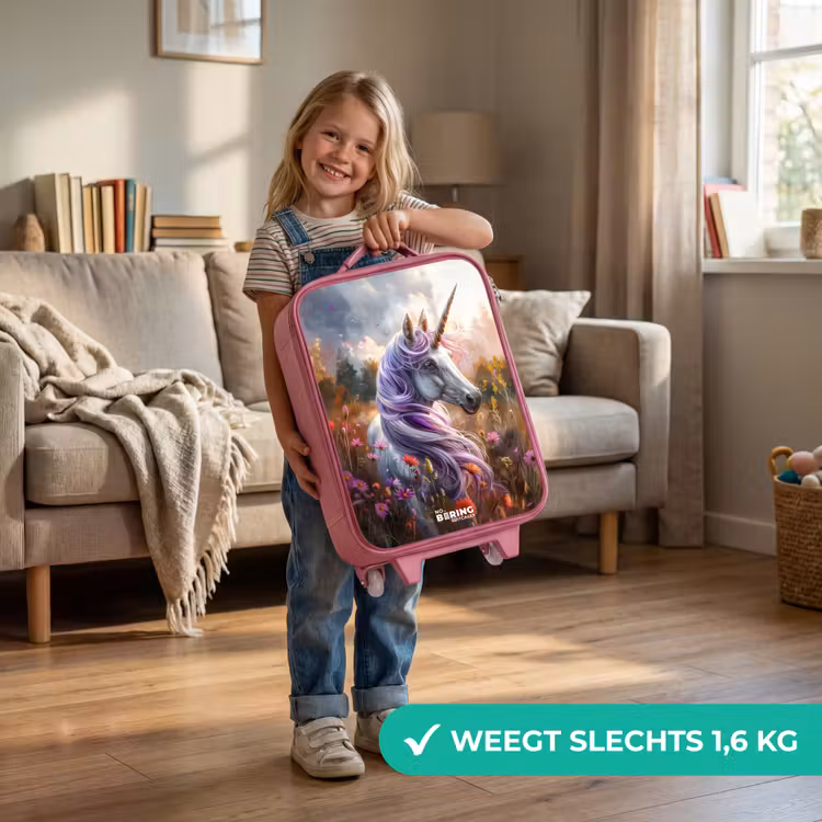 Lavendel lentehoorn Kinderkoffer - Roze klein -sfeer2_NL