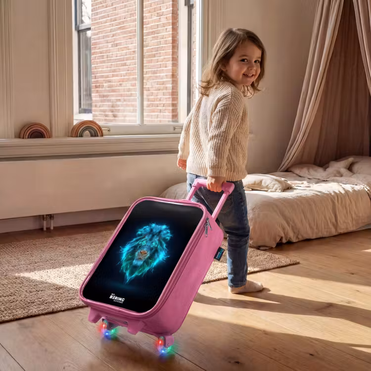 Lichtgevende leeuw Kinderkoffer - Roze klein -sfeer1