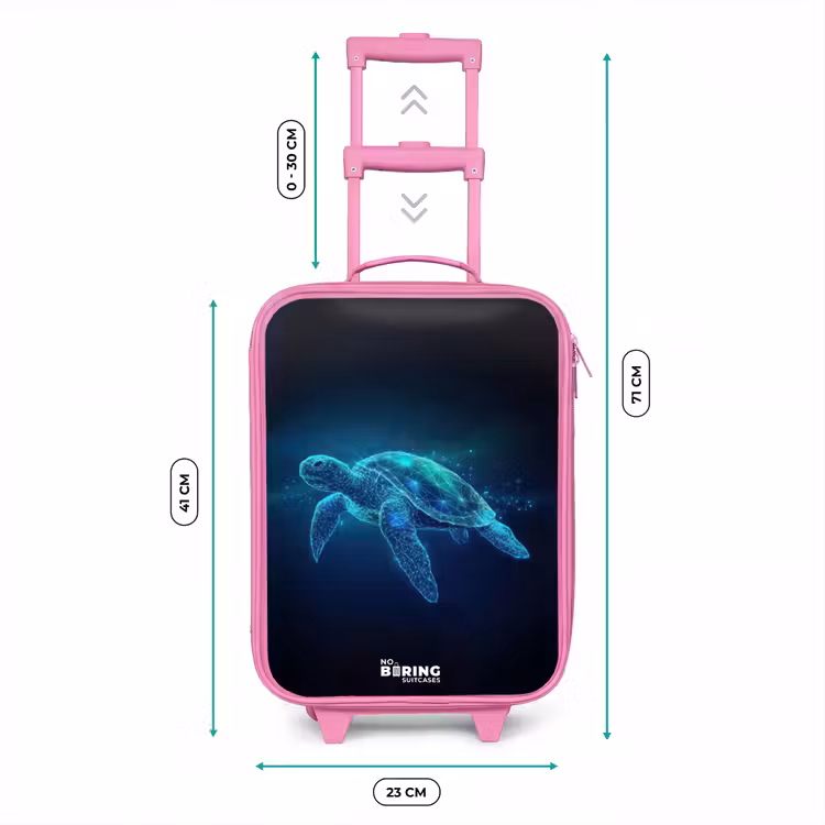 Lichtgevende schildpad in digitale oceaan Kinderkoffer - Roze klein -productfoto_formaten
