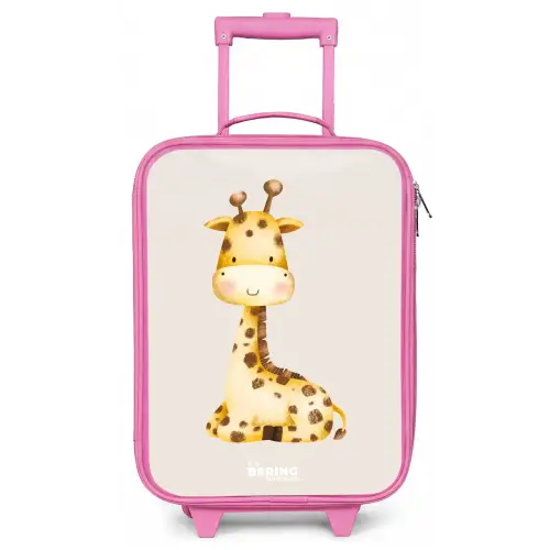 Liggende giraffe illustratie op beige achtergrond Kinderkoffer - Roze klein -zz3dotto