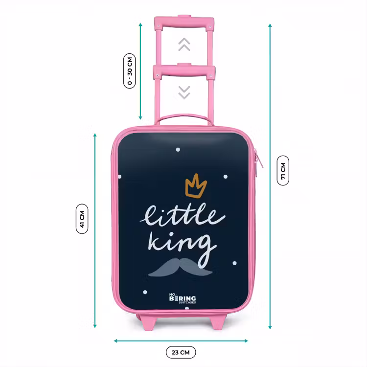 Little king met stippen Kinderkoffer - Roze klein -productfoto_formaten